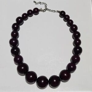 Dark Burgundy Beaded Statement Necklace
